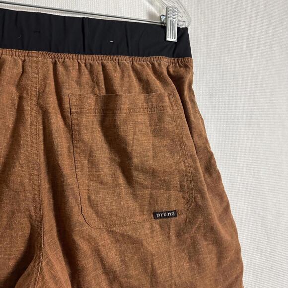 Prana Men's Size Medium Orange Hemp Blend 10" Inseam Drawstring Vaha Shorts - Picture 4 of 7